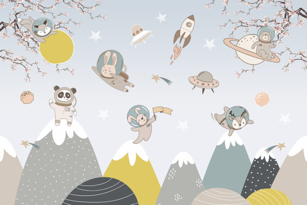 Papier peint Dans l'espace montagne