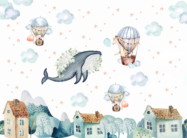 Papier peint Baleine dans le ciel