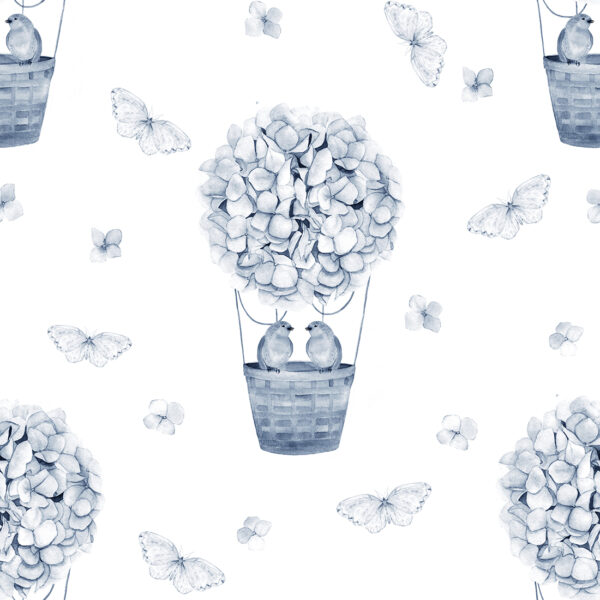 Papier peint Ballon floral avec une paire d'oiseaux – Image 2