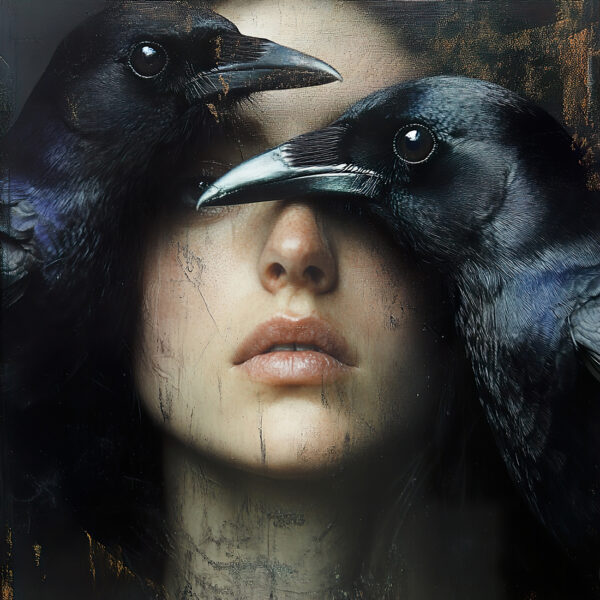 Papier peint Deux corbeaux