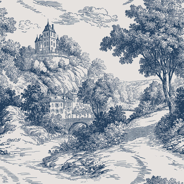 Papier peint Paysage en bleu