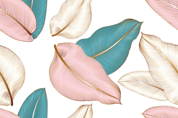 Papier peint Feuilles d'or de la fantaisie