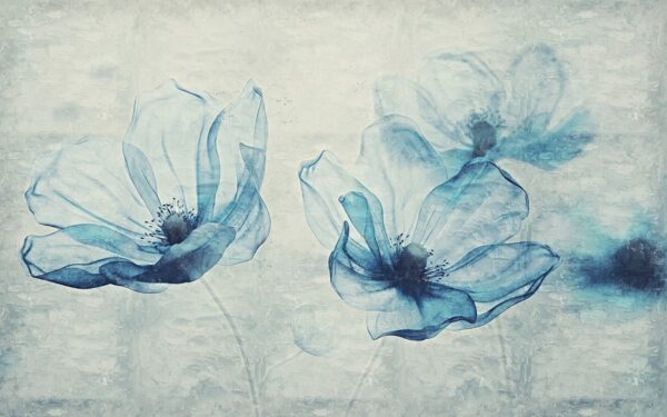 Papier peint Fleurs bleues