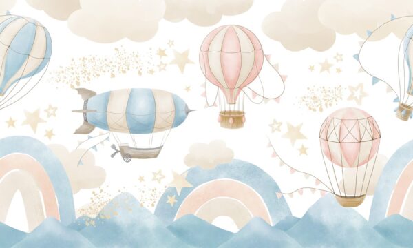 Papier peint Vol en ballon dans les nuages