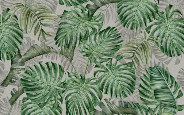 Papier peint Vert tropical