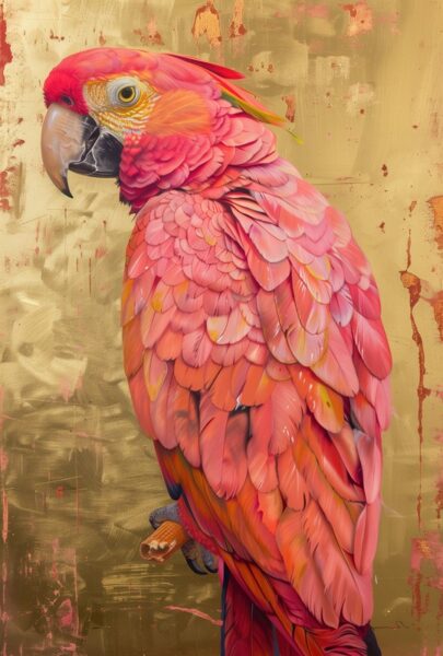 Papier peint Perroquet rose lumineux