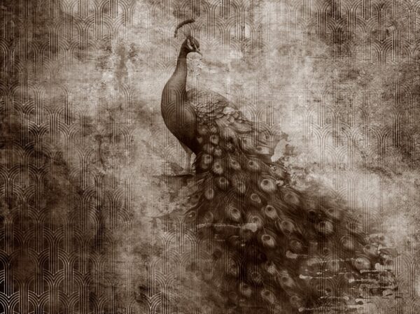 Papier peint Paon vintage