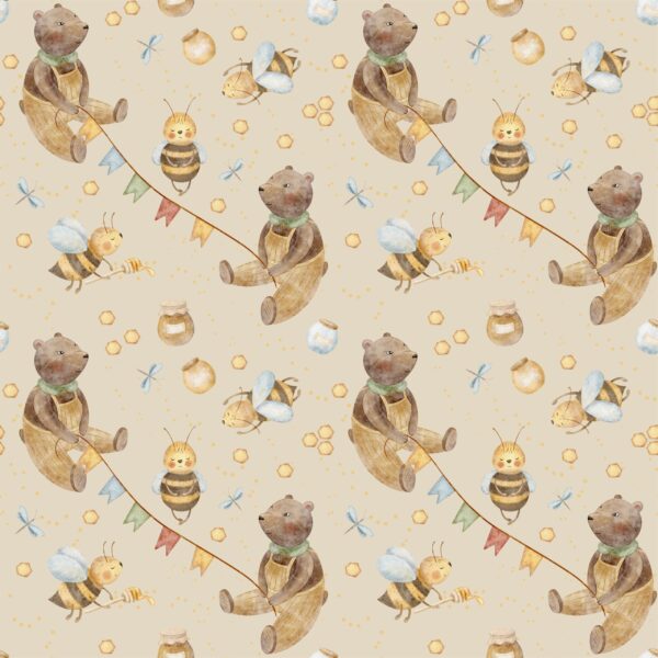 Papier peint Ours et miel