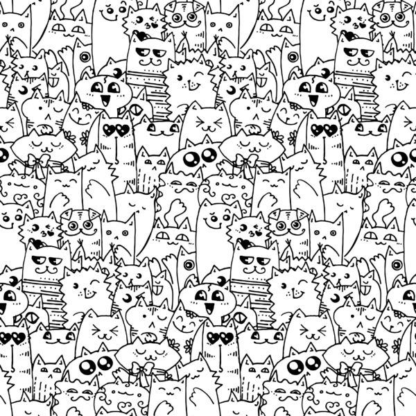 Papier peint Foule de chats