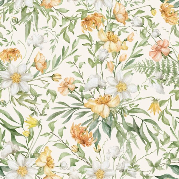 Papier peint fleurs sauvages