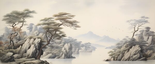 Papier peint La paix des collines brumeuses