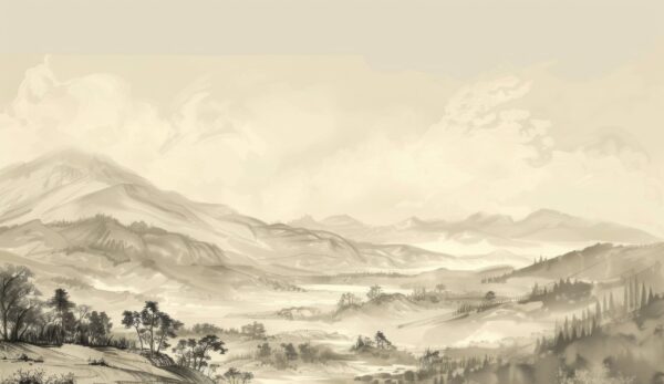 Papier peint Vallée brumeuse de la tranquillité