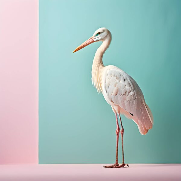 Papier peint Grue pastel de l'élégance