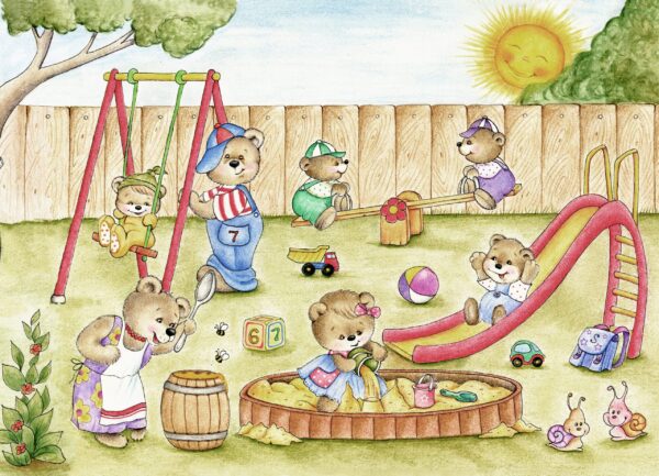 Papier peint Aire de jeux des ours en peluche