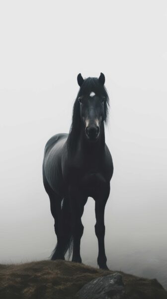 Papier peint Cheval noir