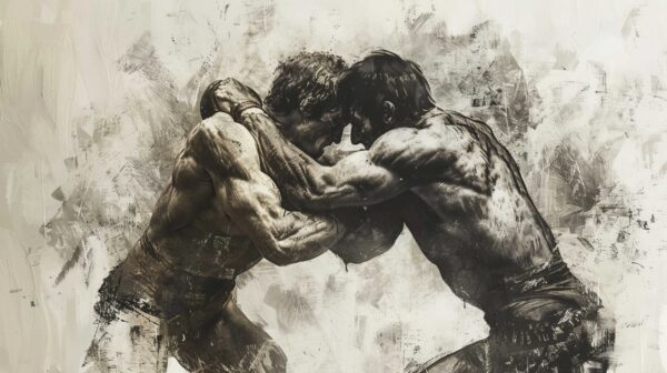Papier peint Dans l'étreinte du combat