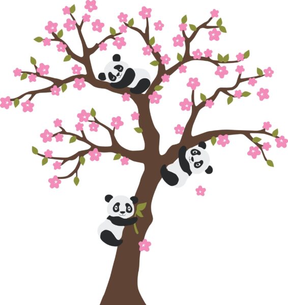 Papier peint Le pays de la fleur de panda