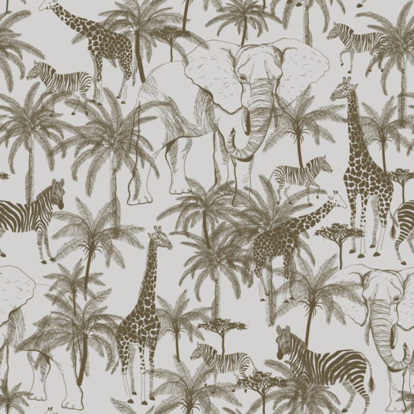 Papier peint Animaux sous les palmiers