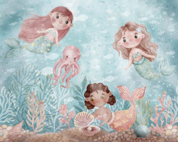 Papier peint Les sirènes du lagon de corail