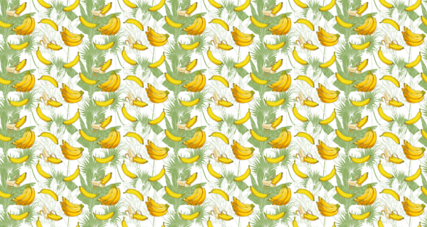 Papier peint Des bananes parmi les feuilles