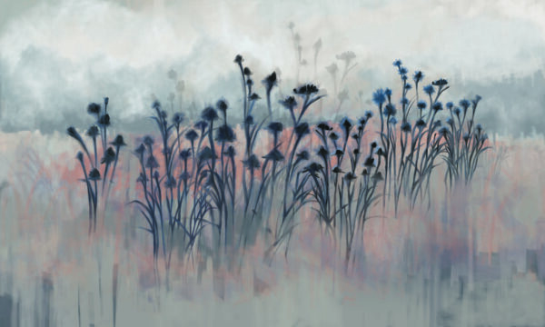 Papier peint Prairie sauvage aux reflets chauds