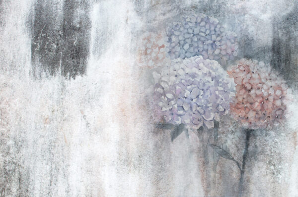 Papier peint Hortensias dans la brume artistique