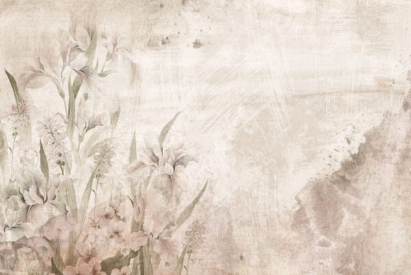 Papier peint Jardin d'iris pastel