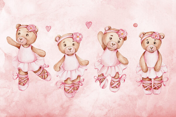 Papier peint Ballet des oursons doux