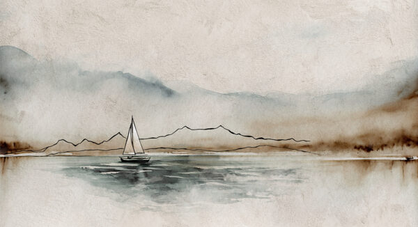 Papier peint Croisière paisible aux aquarelles