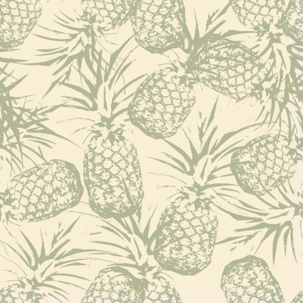Papier peint Ananas verts sur fond beige