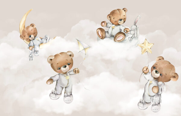 Papier peint Ours en peluche en pyjama