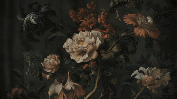 Papier peint Pivoine baroque