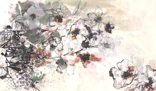 Papier peint Bouquet de fleurs sauvages abstrait