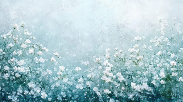 Papier peint Prairie bleue aquarelle