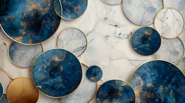 Papier peint Cercles de marbre élégants