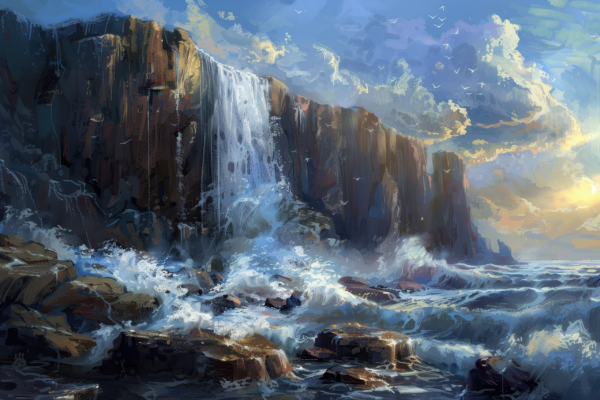 Papier peint Cascades bleues