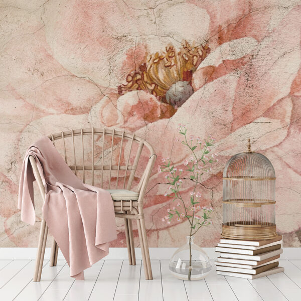 Papier peint Fleur dans les fissures du temps