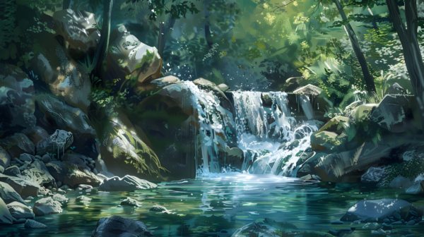 Papier peint Cascades forestières