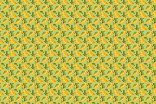 Papier peint Bananes sur fond vert