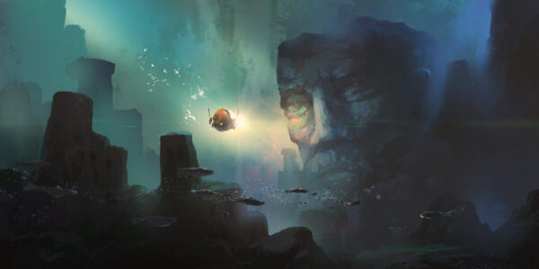 Papier peint Bathyscaphe dans le canyon sous-marin