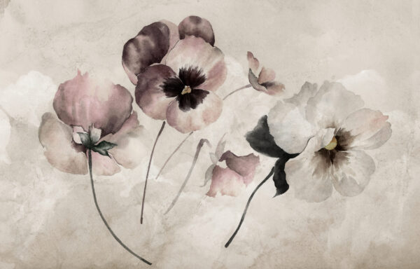 Papier peint Fleurs délicates dans les nuages