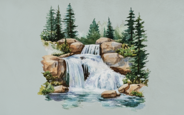 Papier peint Cascades d'aquarelle
