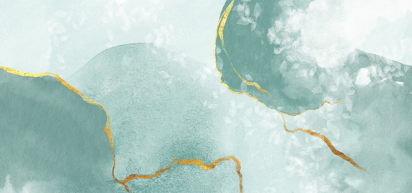 Papier peint Taches menthe pastel avec des reflets dorés