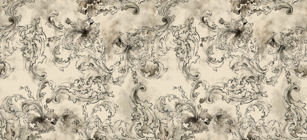 Papier peint Croquis shabby chic