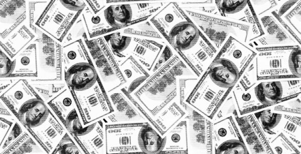 Papier peint Dollars éparpillés
