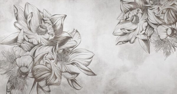 Papier peint Fleur dessinée