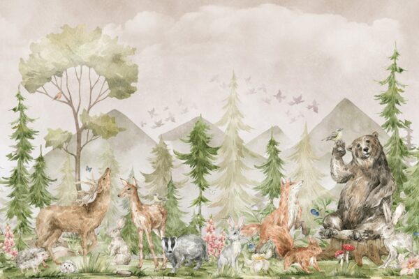 Papier peint Les amis de la forêt verte