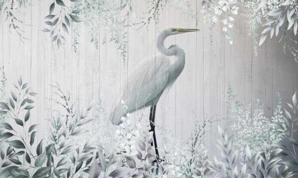 Papier peint Grue dans le jardin du silence