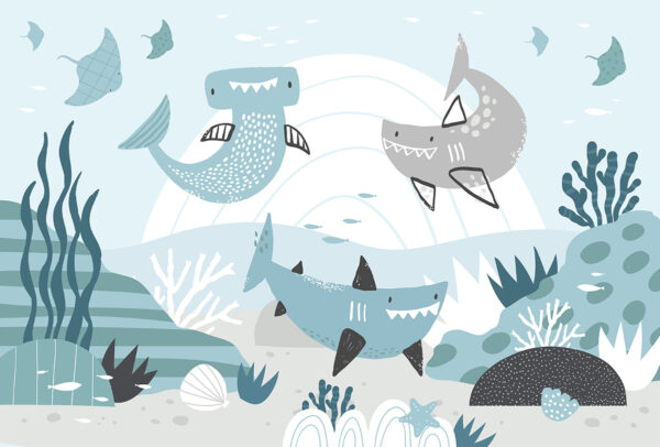 Papier peint Le pays des requins, un conte de fées
