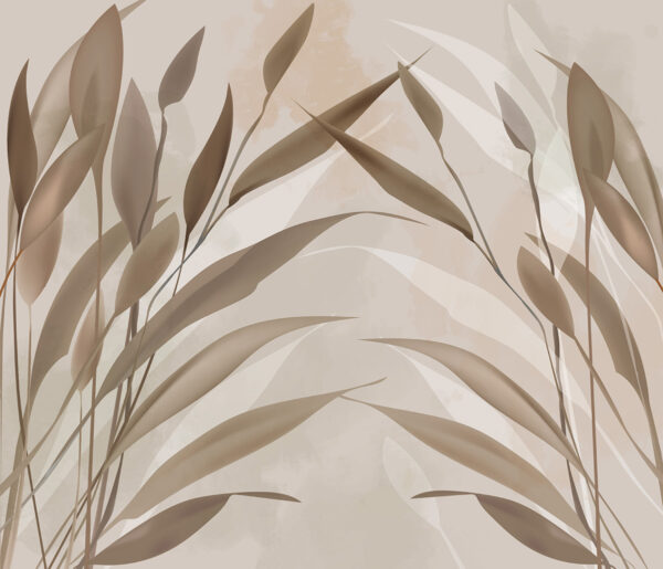 Papier peint Feuilles beiges